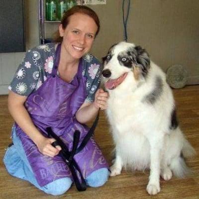 Owner/Groomer Kendra with her Buddy