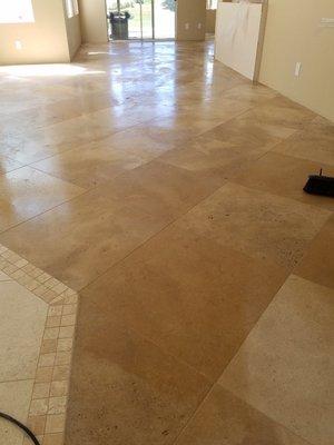 lime stone floor cleaning and polish.