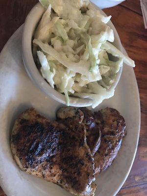 Blackened chicken and coleslaw