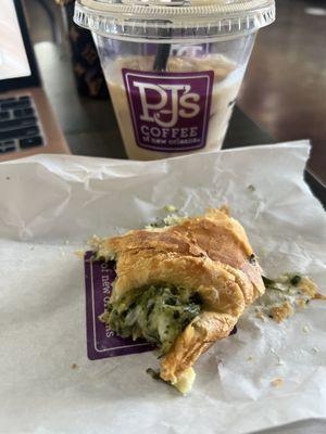 Spinach and Feta Croissant Praline Cold Brew