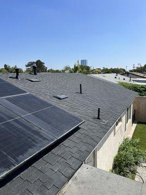 Roof, solar panels