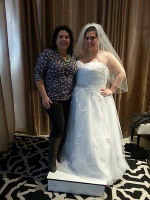 Day I bought the dress, before alterations.