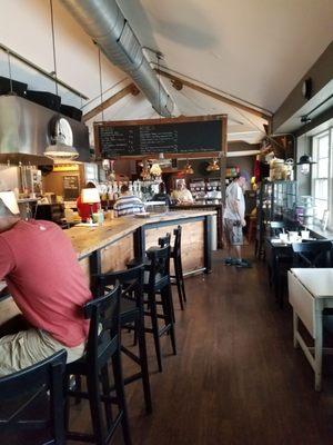 Counter seating with a few tables