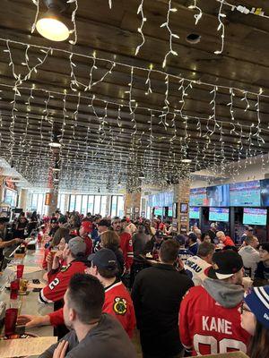 During Black Friday Blackhawks game