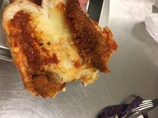 Gross wadded up cheese at the bottom of my chicken parm sub. Owner told me not to come back when I called to ask for a refund & complain!