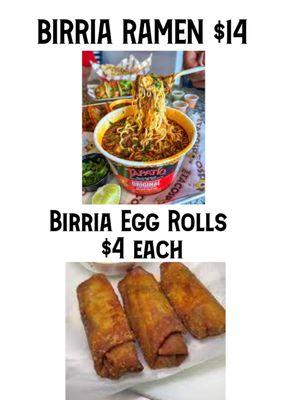 Birria Ramen and Birria Egg Rolls - 100% Vegan