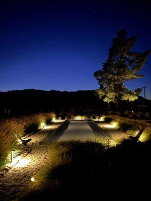 The bocce court landscape lights