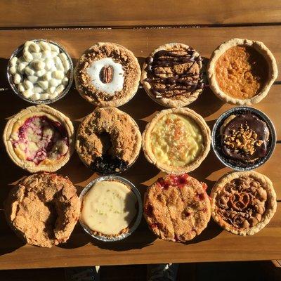 An assortment of pint-sized pies