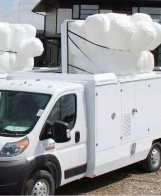 Truck mounted air duct cleaning