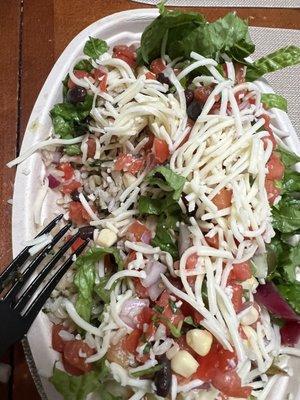 Vegetable burrito bowl.... No chicken