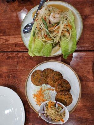 Fish cake Papaya Salad