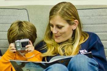 Teacher reading to child