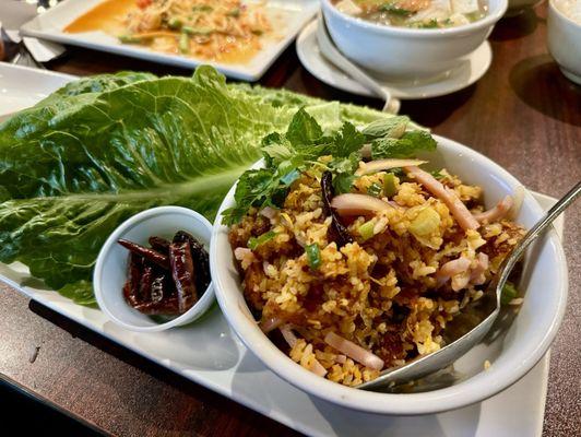 Crispy Crunchy Lettuce Wrap  It's also known as Nam Khao in other restaurants.