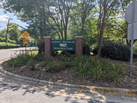 Entrance to Glenn C Hilton Jr. Memorial Park