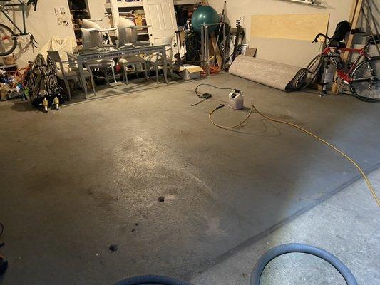 We clean their Garage Floor 1st to make sure Rug won't be damage.!