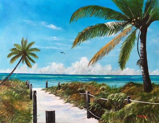 #145516 - "Beach Access" - 26"h x 34"w