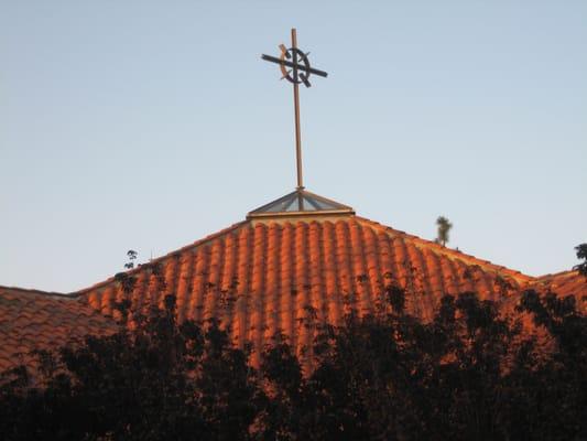 The cross atop Saint Michael & All Angels Episcopal Church in Corona del Mar, California.