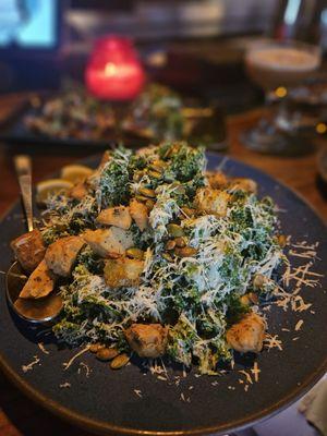 Kale salad and chicken