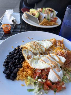 Huevos Chilaquiles and Fiesta Breakfast Tacos