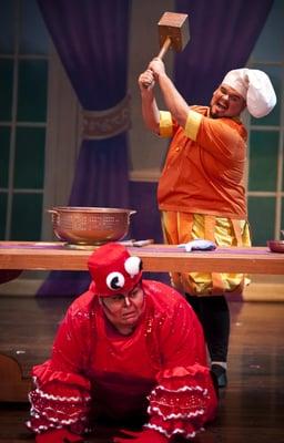 Sebastian & Chef Louis, played by Frank Rendon & Joey Castorena, in our February 2016 Moonlight Broadway production of "The Little Mermaid".