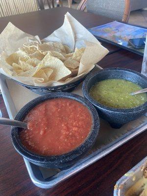 Chips and salsa- we added a verde salsa