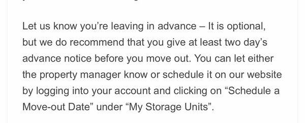 From the website.... You do not have to give notice. I gave notice of moving out, but apparently it wasn't "soon enough."