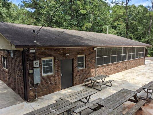 Screened kitchen and picnic shelter