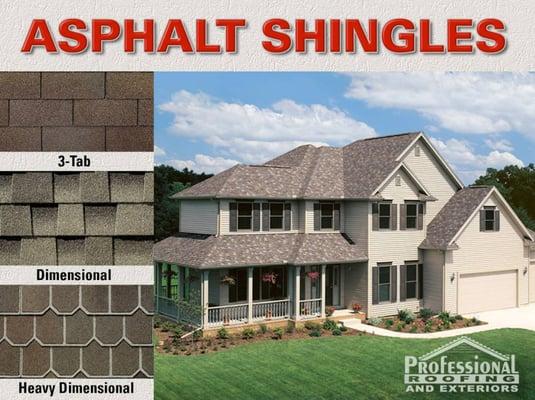 We install all types of quality asphalt shingles from single laminate to heacy shake like shingles.