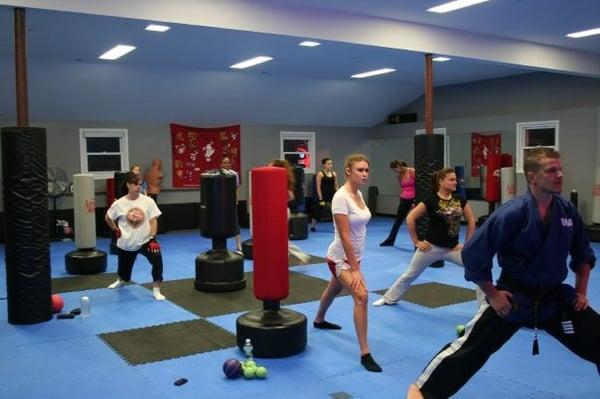 Cardio Kickboxing class in action!