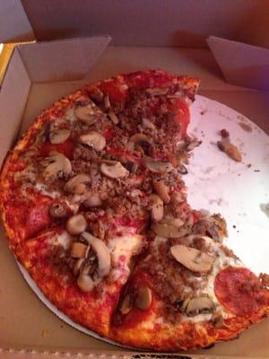 Sausage mushroom pepperoni pizza!!!