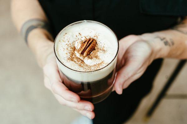 Everything Nice *

Hot Coffee, Scratch Made Bourbon-Pecan Syrup & Hand Shaken Whipped Cream with Nutmeg