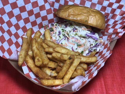 Salmon shrimp burger