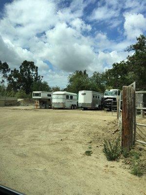 Some of the trailers put out front...