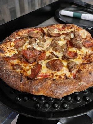 Pepperoni and sausage medium pizza