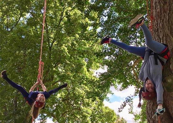 Tree Climbing is a great activity that can be set up anywhere that has good, healthy, climbable trees.