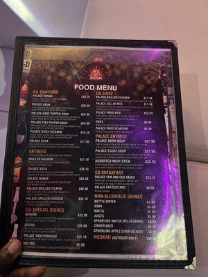 Food menu