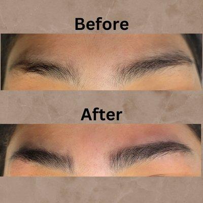 Brow wax and tint