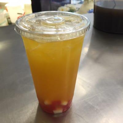 Mango green tea /w rainbow jelly