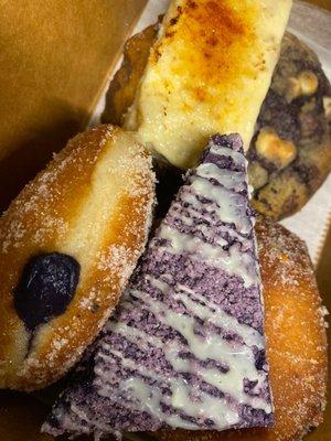 Brioche donuts, ube blonde, turon cheesecake, ube fatty cookie