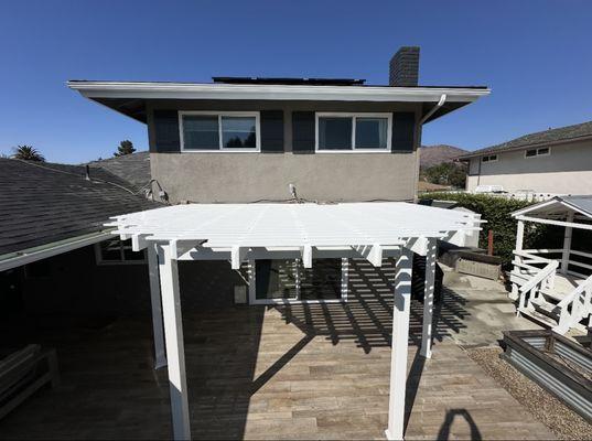 White vinyl patio cover