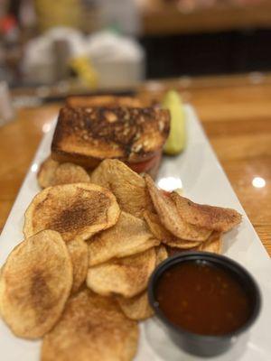 Blt you may say basic but it was excellent & house made chips with couple dipping sauce !