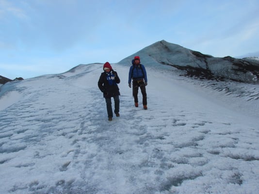 Climbing a glacier