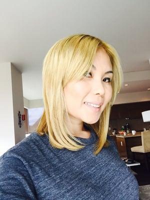 I did a root touch up and tone my brassy blonde hair to natural lightest blonde, and I love the result Thank you Lan!