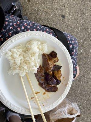 鱼香茄子肉片/ S5. Eggplant with Sliced Pork in Garlic Sauce