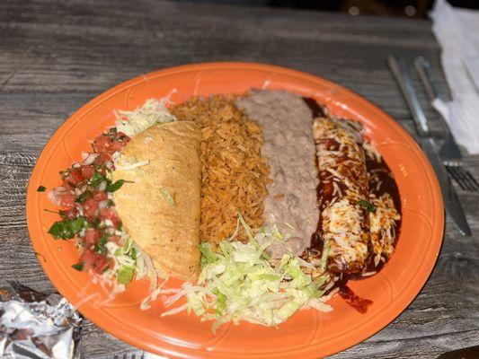 Soft Taco and Enchilada Combo Plate