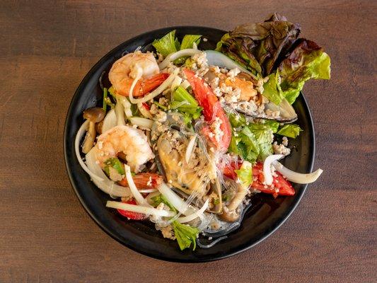 Thai Silver Noodle Salad with Seafood