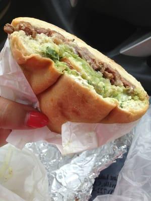 Carne asada torta with everything super good!