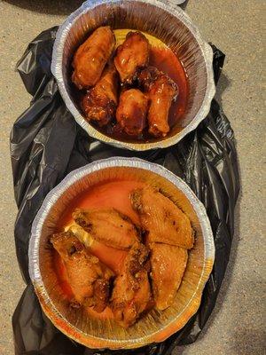 Wings, hot and bourbon