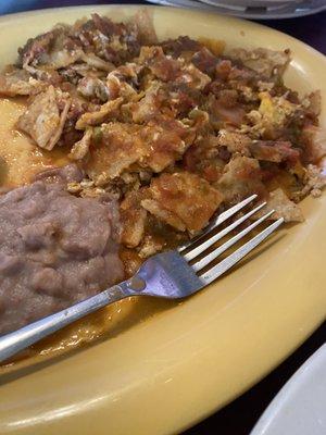 Chilaquiles with egg a la mexicana