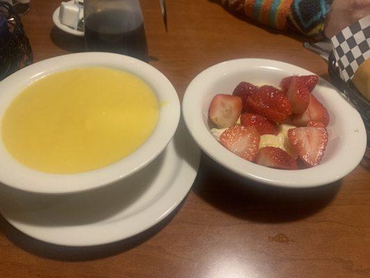 Lemon Rice and Fruit bowl(Strawberries,Bananas)